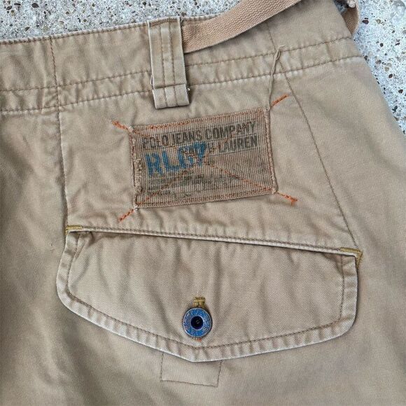 Ralph Lauren Polo Jeans Men's Vintage Cargo Pants Beige Size 34x32 - Picture 9 of 10
